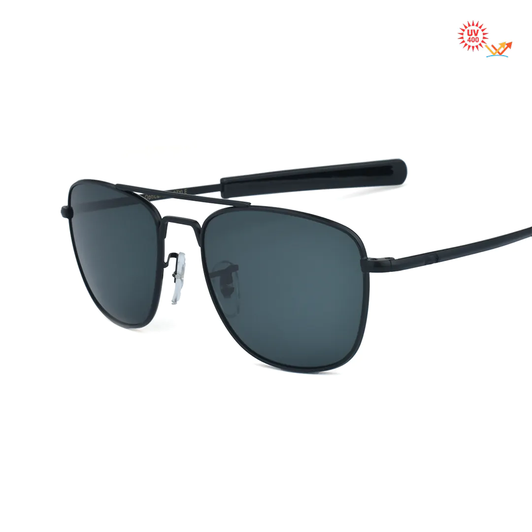 Black Grey Double Bridge Sunglassses - Image 3