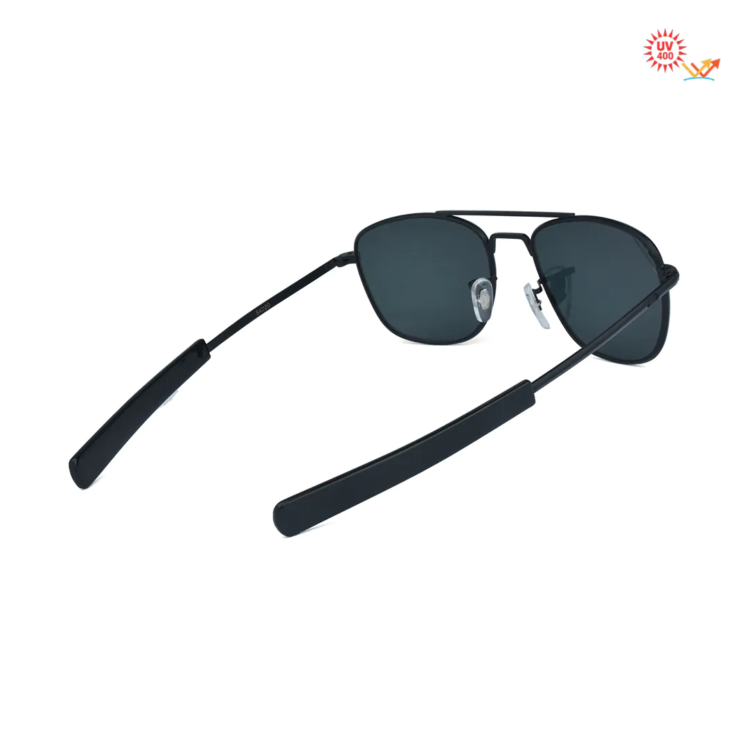 Black Grey Double Bridge Sunglassses - Image 5