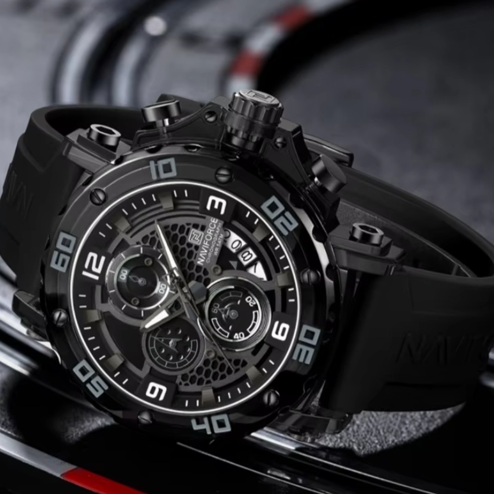 Naviforce 7123 Black Men’s Quartz Wrist Watch - Image 2